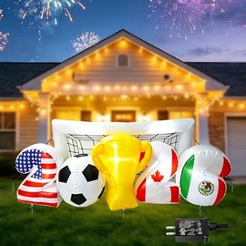 Decoración inflable de 2 m de la Copa del Mundo de fútbol para exteriores, trofeo de fútbol 2026, decoraciones de fiesta en el jardín, para decoracion
