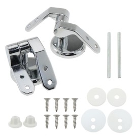 DGZZI 1 Set Toilet Seat Hinges Zinc Alloy Replacement Parts Adjustable Toilet Chrome Hinges with Fittings Zinc Alloy Resin Solid Wood Toilet Lid Hinges for Bathrooms Hotels and Public Places