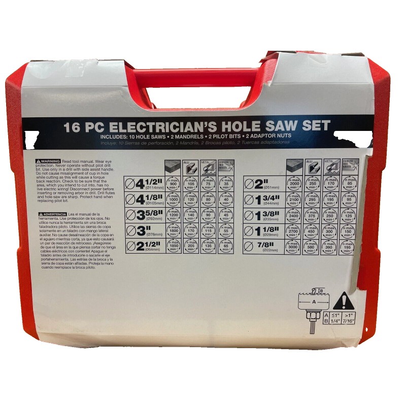 Diablo DHS16SEL 16 Piece Electrician's Bi‑Metal Hole Saw Set-NEW