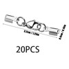 Pack of 20 Clasps for Bracelets, Silver Leather Band Chain