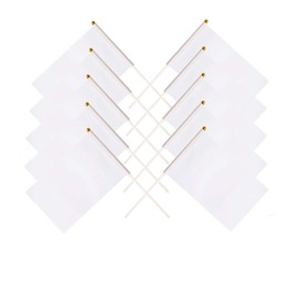 25 Pack White Small Mini Flags On Sticks,Hand Held Solid White DIY Graffiti Flag,Party Events Celebration,School,Grand Opening,Kids Birthday,Sports Clubs,Flower Pot