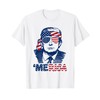 'MERICA TRUMP Happy 4th Of July Trump American Flag Funny Women Men T-Shirt