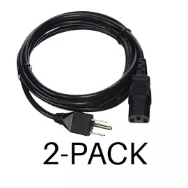 Zebra 2-Pack Zebra 23844-00-00R AC Power Cord 7-1/2 ft Nema 5–15