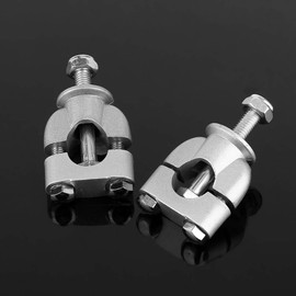 Motorcycle Handlebar Mount Clamp Riser, Acouto 1 Pair 7/8' 22mm Silver Handle Mount Mounting Riser Clamp For ATV Motorcycle Support Moto 22mm