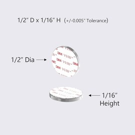 Imanes de Disco de Neodimio N52 Autoadhesivos Súper Fuertes - 1/2 D x 1/16" H - Paquete de 50 con Espaciadores, Potentes Imanes de Tierras Raras con R