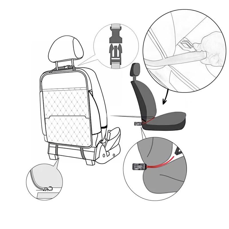 TAIKOO Seat Back Protector + Large Capacity Pocket Storage Organizer,Preventing