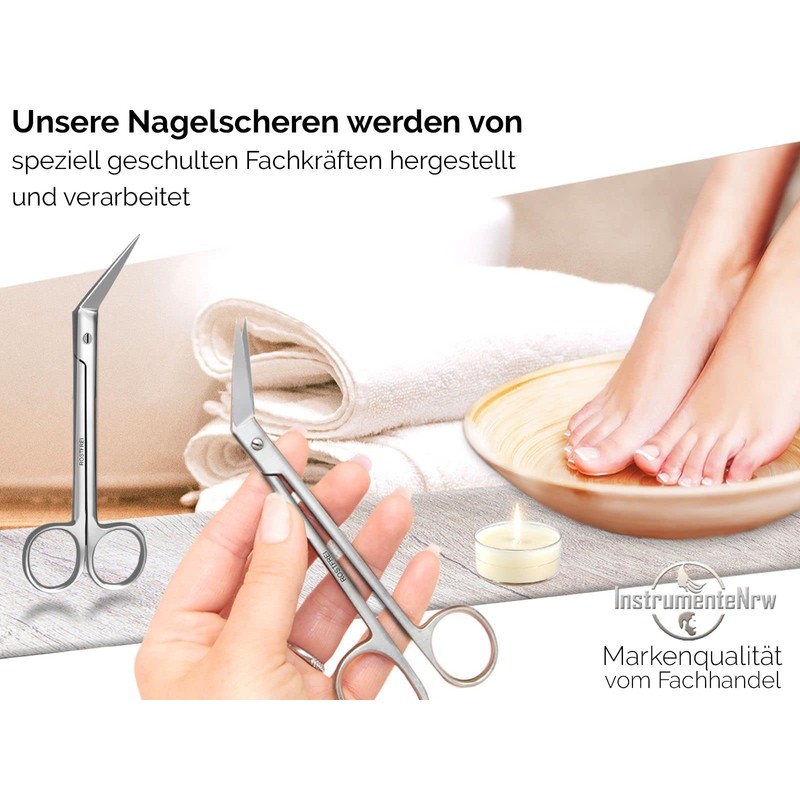 Toenail Scissors, Nail Scissors, Extra Long, 16 cm with Micro-Toothing,