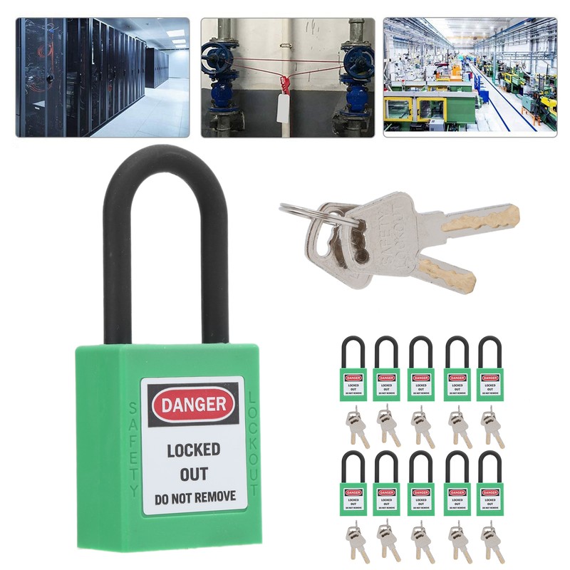 10Set 38mm/1.5in Safety Padlock Engineering Insulation DustProof for Factories Construction