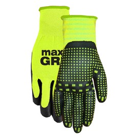 Midwest Gloves & Gear 94HVG-SM MAX Grip Glove, HI VIS Yellow