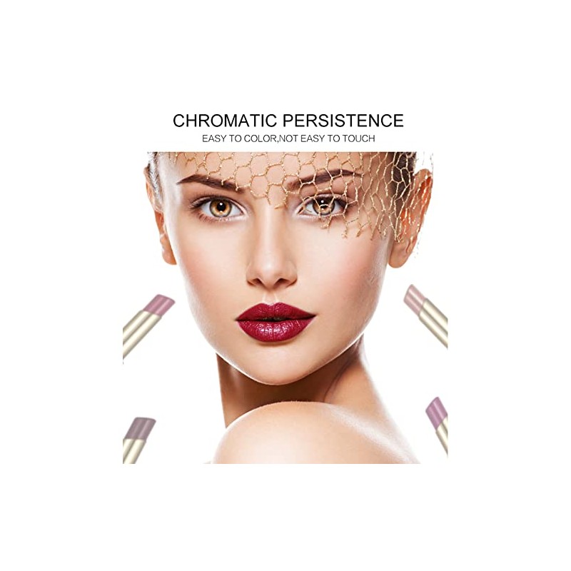 EUBUY Barra De Labios Mate Con Delineador De Labios 2