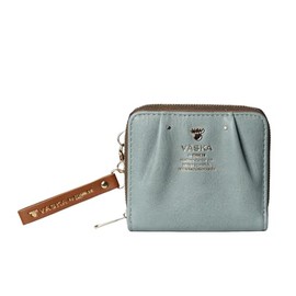 Mozu VS-0322 VASKA VS-0322 Wallet, Lightweight, Compact, Small Coin Purse, Round Zipper, Synthetic Leather, Strap, Elk, Northern Europe, VASKA by Roxy, Women's Bifold Wallet, blue