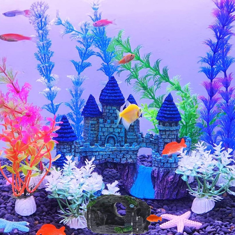 Fish Tank Decorations,Aquarium Decor 15Pcs,Aquarium Plants for Fish Tank Accessories,Small