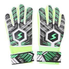 1 Pair Kids Soccer Gloves Latex Collision Resistance Football Goalkeeper Gloves for Grip Finger Guard Green Size 7