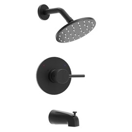 Replacement for Delta Shower Trim Kit 14 Series, Bathtub Matte Black Shower Faucet Set, 6-Inch Black Shower Head and Handle Set(Valve/Cartridge Not Included)