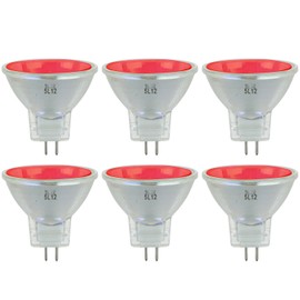 Sunlite 40770-SU 20MR11/SP/12V/R Color MR11 10° Narrow Spot Halogen Lamps, 20-Watt, 12-Volt, GU4 2-Pin Base, Cover Glass, Dimmable, 2,000 Hour Life Span, 6 Pack Red