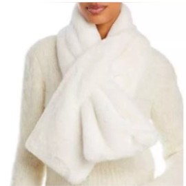 Apparis NWT APPARIS Bambi Plush Faux Fur Scarf Ivory Pull Through MSRP $92