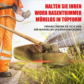 Pack of 8 grass trimmer spool for Worx grass trimmers, all compatible WA0010 replacement trimmer thread spool with 20 V Worx grass trimmer thread WG151 WG163 WGg, 175 WG180, diameter 1.65 mm, 3 m and