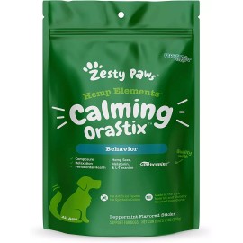 Zesty Paws Calming Dog Chews for Stress Anxiety Thunder Fireworks and Oral Health All Ages