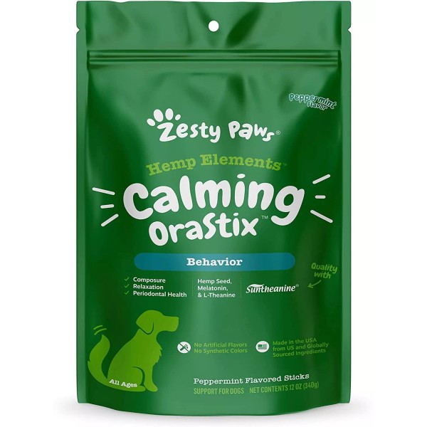 Zesty Paws Calming Dog Chews for Stress Anxiety Thunder Fireworks