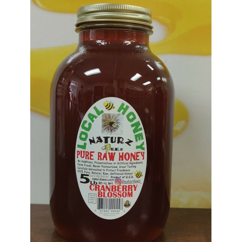 NATURZ BEEZ RAW HONEY CRANBERRY BLOSSOM 5 LBS 100% PURE