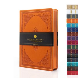 VICTORIA'S JOURNALS Mini Notebook Pocket Vintage Embossing Journal Hard Cover Lined Old Looking Travel Diary Gilded Edge Ribbon Bookmark, 6.5'' x 4.7'',B6