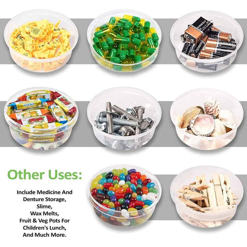 Sabco - 10oz Clear Round Plastic Takeaway Sauce Pots With