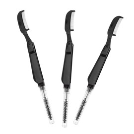 Beavorty 3Pcs Stainless Steel Eyelash Brush Eyebrow Comb Double Ended Makeup Applicators for Precise Eye Makeup Durable Cosmetic Beauty Tools for Easy Grooming and Styling