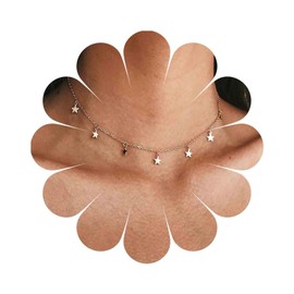 Inilbran Boho Star Choker Necklace Gold Star Necklace Choker Vintage Star Pendant Necklace Minimalist Tiny Star Chain Necklace Jewellery for Women and Girls