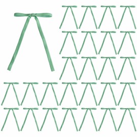 Meseey 30 Pcs Sage Green Velvet Christmas Bows 5 x 7 Inch Rustic Vintage Wedding Velvet Ribbon Gift Bows for Tree Wreath Garland Home Decor Indoor Outdoor Decorations (Sage Green)