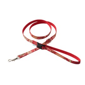 MBPL Kizuna Cafe Leash Japanese Style Design Peony Pattern 47.2 inches (120 cm) For Dogs and Cats With Buckle Easy Installation (Japanese Pattern Peony Red, XS)