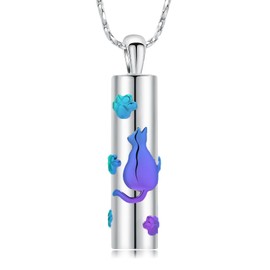 QGJNSGC Urn Necklace for Ashes Cat/Dog Cremation Jewelry Keepsake Pet Memorial Pendant Jewelry Gift for Women Men