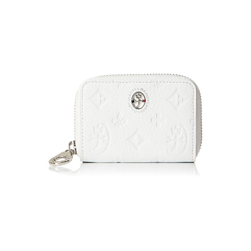 Castelbajac 61611 Coin Purse, Marcel Accessories, Round Zipper, white