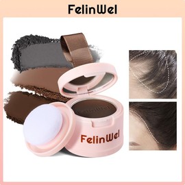 FelinWel Root Touch Up Hair Color - Instantly Gray Hair Cover Up, Long-Lasting Hairline Shadow Powder for Women and Men - Color: 03# Natural Black