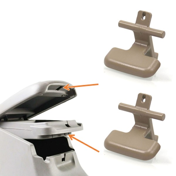 Sporacingrts 2pcs Beige Center Console Armrest Upper & Lower Latch