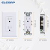 ELEGRP Decorator Wall Receptacle Outlet, Tamper Resistant 15A 125V Standard
