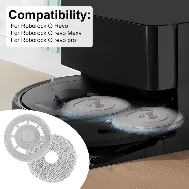 Fixbetter Mop Cloths with Replacement Holder, Wiping Plates for Roborock
