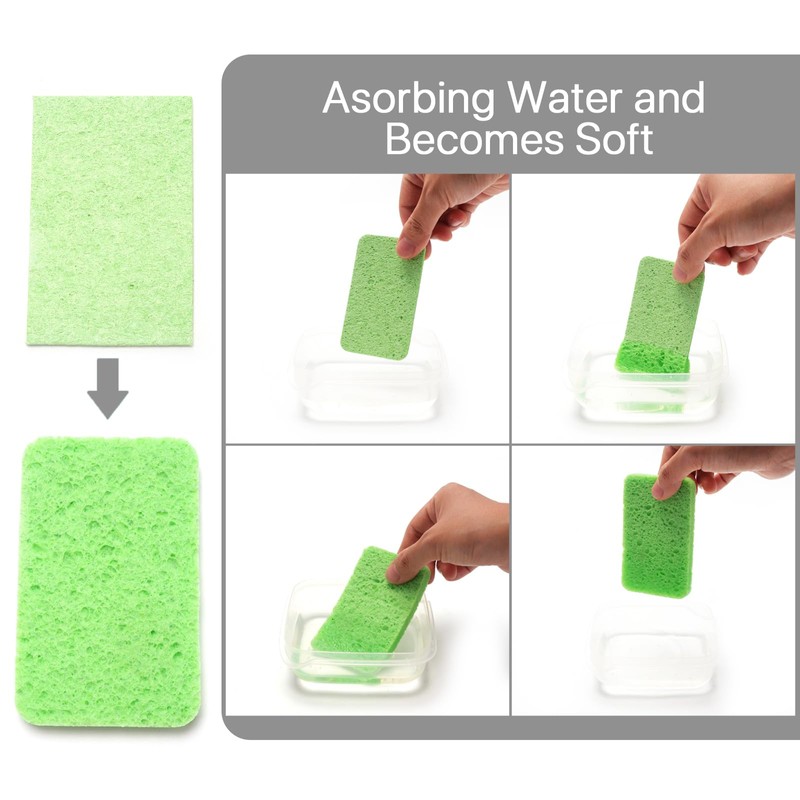 wowled Biodegradable Kitchen Sponges Washing Up, 12 Pack Natural Compostable