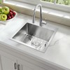 Hotis 15x15 Inch Drop In Bar Sink, Brushed Nickel Stainless
