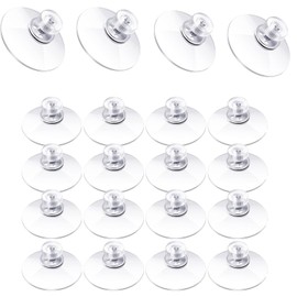 20 Pcs Adhesive Suction Cups Bulk with Screws Nut Plastic Suction Pad 40 mm Clear PVC Sucker Pad Strong Adhesive Suction Hook Holder for Window Car Glass Shade Cloth Glass Bathroom Wall Door