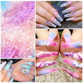 Saviland Poly for Nail Gel Kit - Glitter Poly Nails Gel with Nail Dryer Nail Extension Gel Kit Nail Enhancement Builder Nail Gel Kit for Nail Manicure Beginner Starter Kit All-in-One