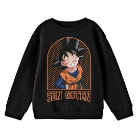 Bioworld Dragon Ball Z Son Goten Crew Neck Long Sleeve Boys' Black Sweatshirt-XS