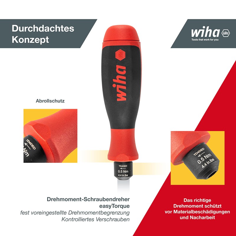 Wiha Fixed Torque Screwdriver EasyTorque (36229) I Fix Adjusted I