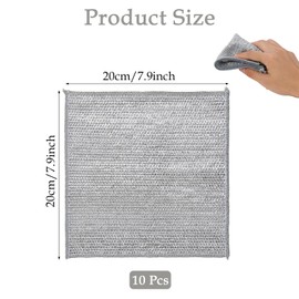 ZNDFTW 10 Pcs Wire Dishwashing Rags, Non Scratch Wire Dishcloth, Wire Cleaning Cloths, Non-Scratch Wire Cleaning Cloths Reusable Kitchen Cleaning Wire Dish Towels Dish Cloths for Home Kitchen