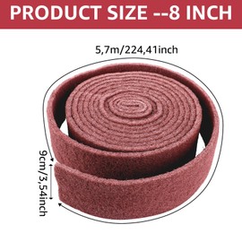ZOFUN Sanding Fleece Metal Sanding Fleece Wood 5.7 m x 90 mm Grain 240 Sanding Fleece Roll Pink Abrasive Fleece Roll Polishing Fleece Sanding Fleece Sanding Fleece for Wood, Metal, Stainless Steel
