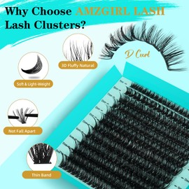 Lash Clusters Kit 240PCS Eyelash Extension Kits D Curl Wispy Cluster Lashes DIY Eyelash Extensions Kit Natural Individual Eyelashes set with Lash Bond and Seal and Tweezer(60D)