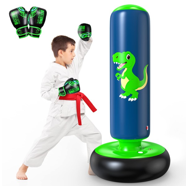 QPAU Inflatable Punching Bag, 48 Inch Stable Inflatable Boxing Bag