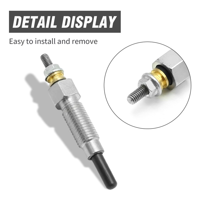 UOIENRT 4pcs 15521-65512 Glow Plug Replacement for Kubota V1402 V1702