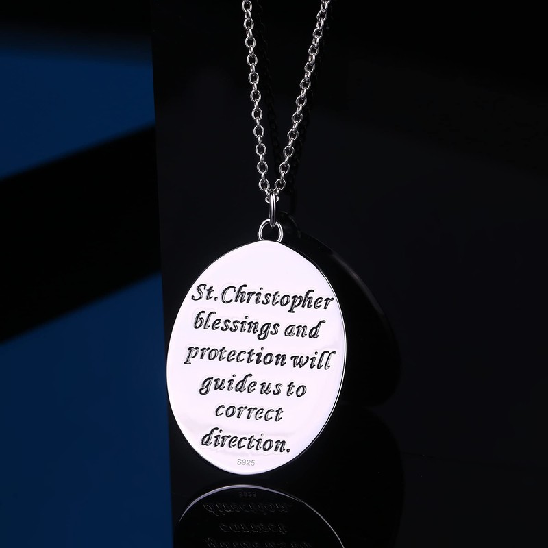 jiamiaoi Saint Christopher Necklace with Pendant Saint Christopher Pendant St