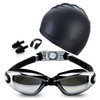 Generic Adult Swimming Set, AntiFog Electroplating Swimming Goggles Hat Waterproof