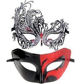 IETANG One Pair Couple's Gorgeous Venetian Masquerade Masks Party Costumes Accessory
